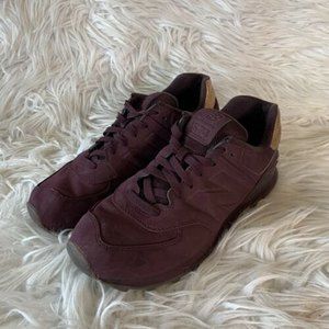 New Balance 574 Wl574MTB Women’s Size 10 Burgundy Gold Lace Up Casual Shoes